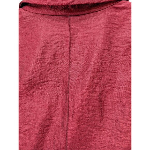 Trevan Women's Blazer Jacket Size 12 Maroon Red Crinkle Texutred Evening - Picture 15 of 16